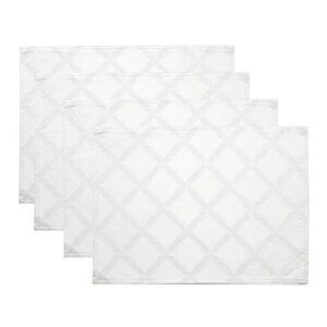 LENOX Laurel Leaf ~ Lot of 6 Placemats - New with Tags  Table Linens White NWT